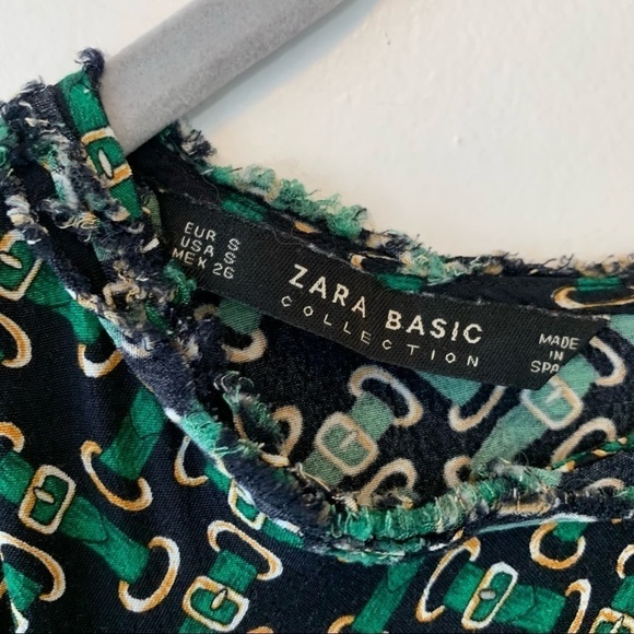 Zara Buckle Chain Printed Long Sleeve Blouse - Picture 5 of 6